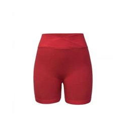 Shorts deportivos unicolor de cintura doblada