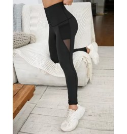 Leggings deportivos de malla control de barriga con bolsillo para teléfono