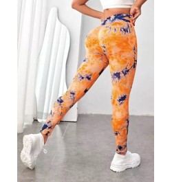 Leggings deportivos de tie dye de cintura ancha