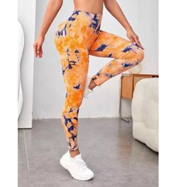 Leggings deportivos de tie dye de cintura ancha