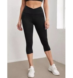 Leggings deportivos capri de cintura ancha