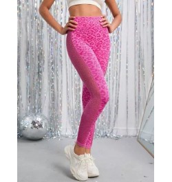 Leggings deportivos con estampado de leopardo de cintura ancha con abertura