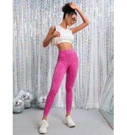 Leggings deportivos con estampado de leopardo de cintura ancha con abertura