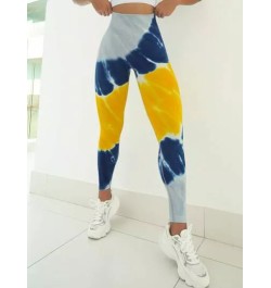 Leggings deportivos de tie dye de cintura ancha