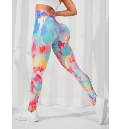 Leggings deportivos de tie dye de cintura ancha