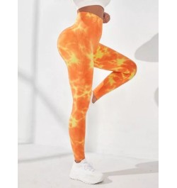 Leggings deportivos de tie dye control de barriga