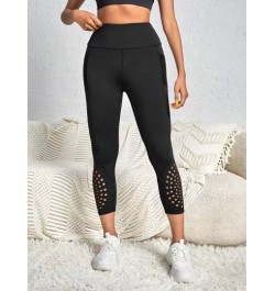 Leggings deportivos con abertura con bolsillo de móvil lateral de cintura ancha