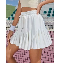 Leisure Skort deportivo unicolor de cintura con cordón bajo fruncido