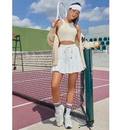 Leisure Skort deportivo unicolor de cintura con cordón bajo fruncido