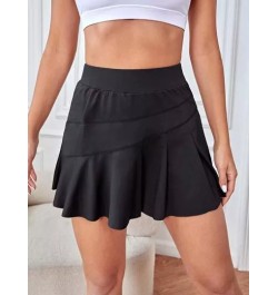 Skort deportivo con estiramiento alto bajo con fruncido