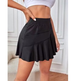 Skort deportivo con estiramiento alto bajo con fruncido