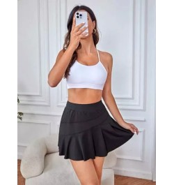 Skort deportivo con estiramiento alto bajo con fruncido