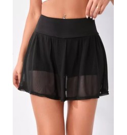 Skort deportivo unicolor con bolsillo de celular