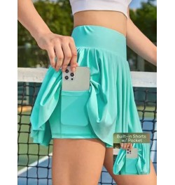 Leisure Skort deportivo de talle alto bajo con fruncido con bolsillo para teléfono