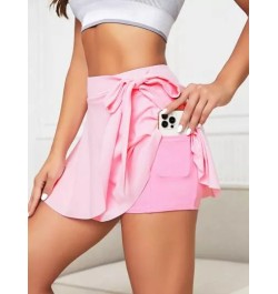 Skort deportivo unicolor con nudo lateral bolsillo de celular