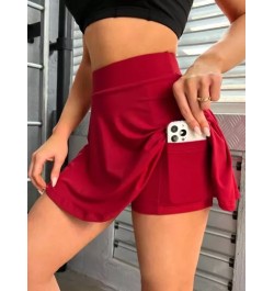 Skort deportivo de talle alto con bolsillo para teléfono