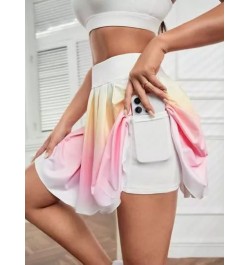 Skort deportivo con estampado de ombré de cintura ancha bajo amplio