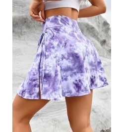 Skort de tie dye con nudo lateral bajo cruzado