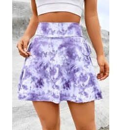 Skort de tie dye con nudo lateral bajo cruzado