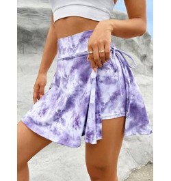 Skort de tie dye con nudo lateral bajo cruzado