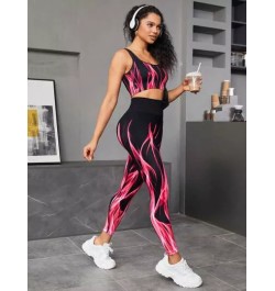 Conjunto deportivo con estampado de dibujo inconsútil