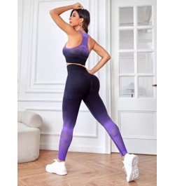 Conjunto deportivo inconsútil con estiramiento alto de color combinado