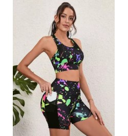 Conjunto deportivo con estampado de tinte de salpicadura