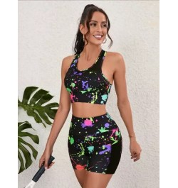 Conjunto deportivo con estampado de tinte de salpicadura