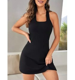 Vestido deportivo de espalda con tira cruzada bajo con abertura