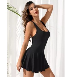 Vestido deportivo unicolor con tira cruzada de espalda abierta