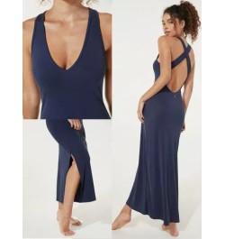 Vestido maxi de canalé de modal diosa ropa deportiva