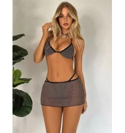 Bañador bikini triángulo halter con estampado con falda de playa