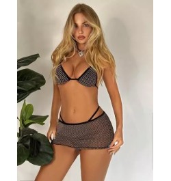 Bañador bikini triángulo halter con estampado con falda de playa