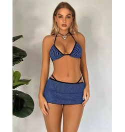 Bañador bikini triángulo halter con estampado con falda de playa