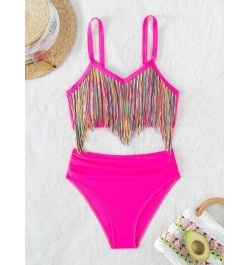 Bañador bikini ribete con fleco con abertura