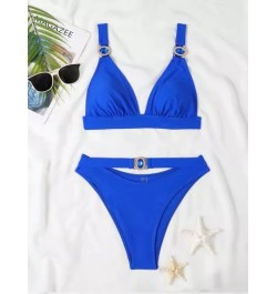 Bañador bikini unicolor con abertura