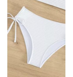 Bañador bikini liso de un hombro con cordón lateral