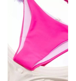 Bañador bikini aplique halter triángulo con cordón lateral