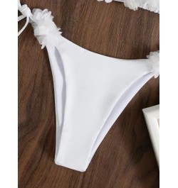 Bañador bikini aplique halter triángulo con cordón lateral