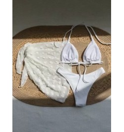 Bañador bikini triángulo halter liso con falda de playa