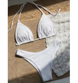 Bañador bikini triángulo halter liso con falda de playa