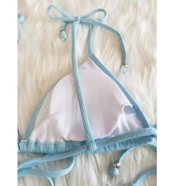 Bañador bikini unicolor triángulo con cordón lateral