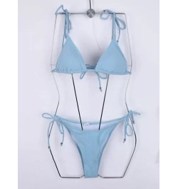 Bañador bikini unicolor triángulo con cordón lateral