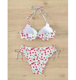 Bañador bikini push up con estampado de cereza