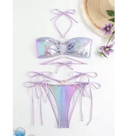 Bañador bikini vinculado con aro halter con cordón lateral