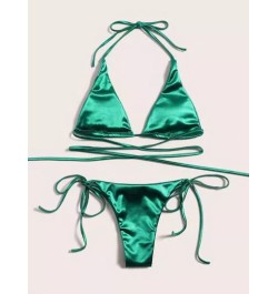 Bañador bikini con tira cruzada halter con cordón lateral