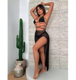 Bañador bikini triángulo halter liso con falda de playa