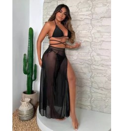 Bañador bikini triángulo halter liso con falda de playa