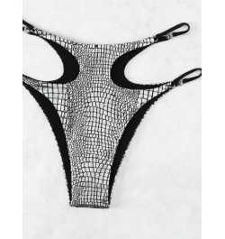 Bañador bikini triángulo halter con estampado de cocodrilo