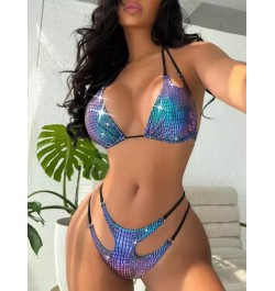 Bañador bikini triángulo halter con estampado de cocodrilo